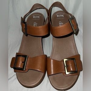 Dansko Walking Brown Leather Ankle Strap Open Toe Comfort Sandals Size 39